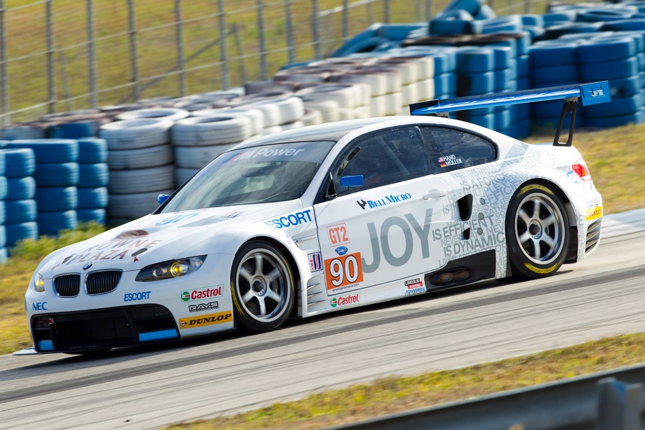 BMW Story of Joy livery makes debut on M3 GT at Sebring Winter Test for American Le Mans Series 2010. February 22, 2010.