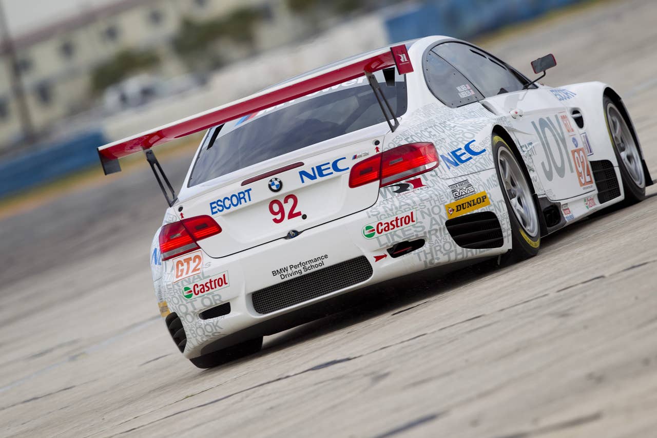 BMW Story of Joy livery makes debut on M3 GT at Sebring Winter Test for American Le Mans Series 2010. February 22, 2010.