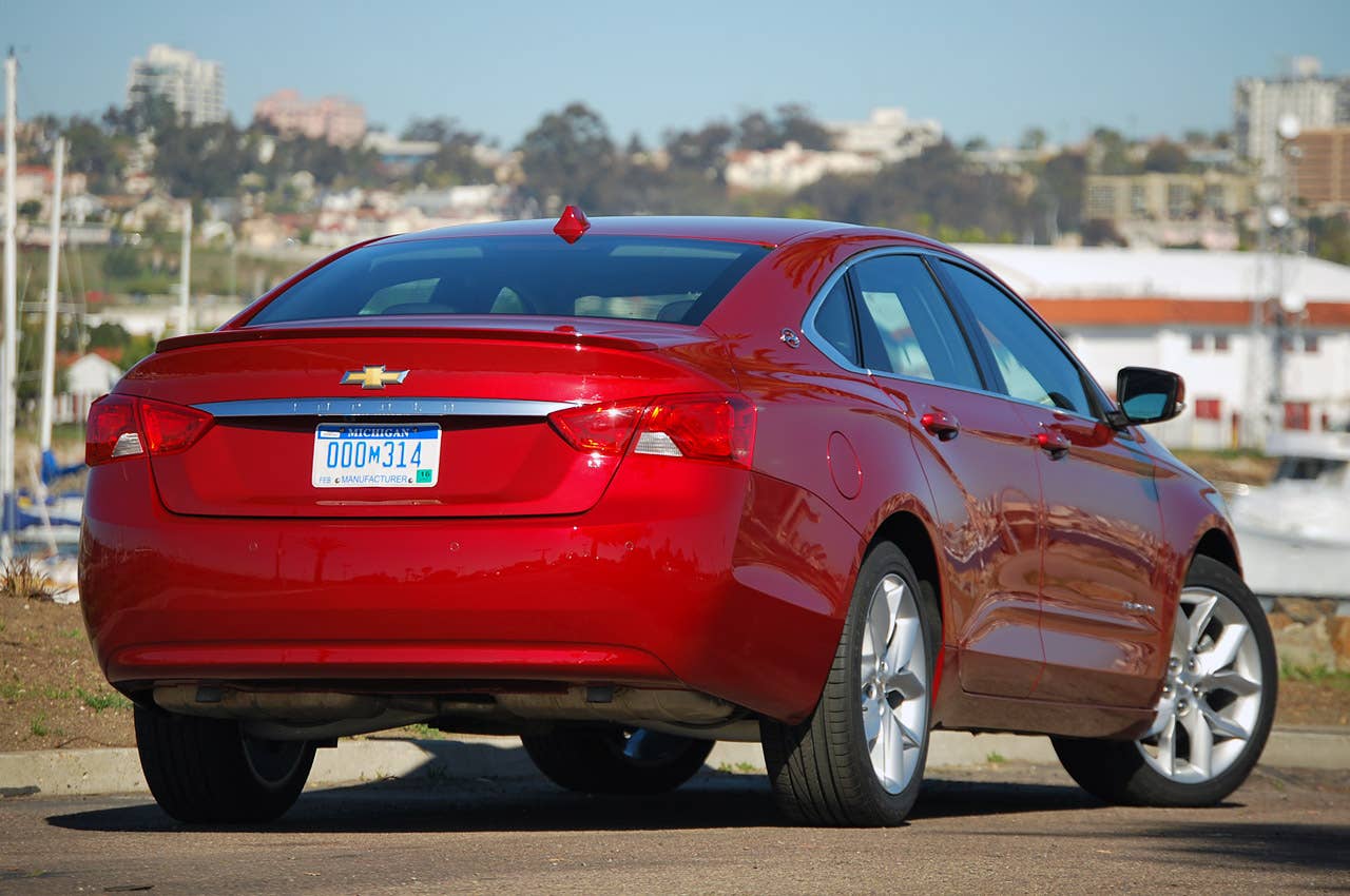 2014 Chevrolet Impala rear 3/4 view