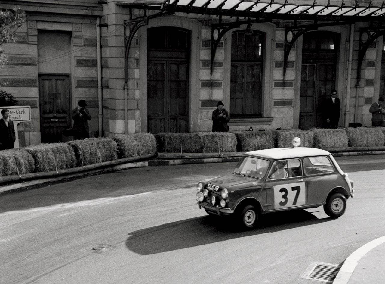 Paddy Hopkirk and Henry Liddon in the Mini Cooper at the Monte Carlo Rallye, 1964 (11/2006)