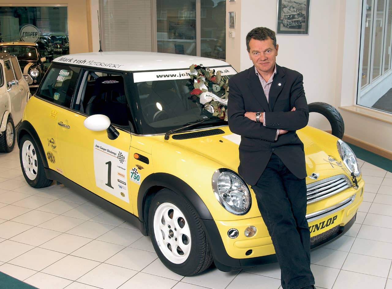 Mike Cooper and the winning MINI Cooper from the John Cooper Challenge 2002 (12/2002)