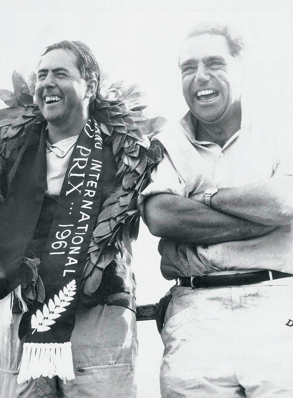John Cooper and Jack Brabham celebrating another Grand Prix Victory in 1961 (03/2003)
