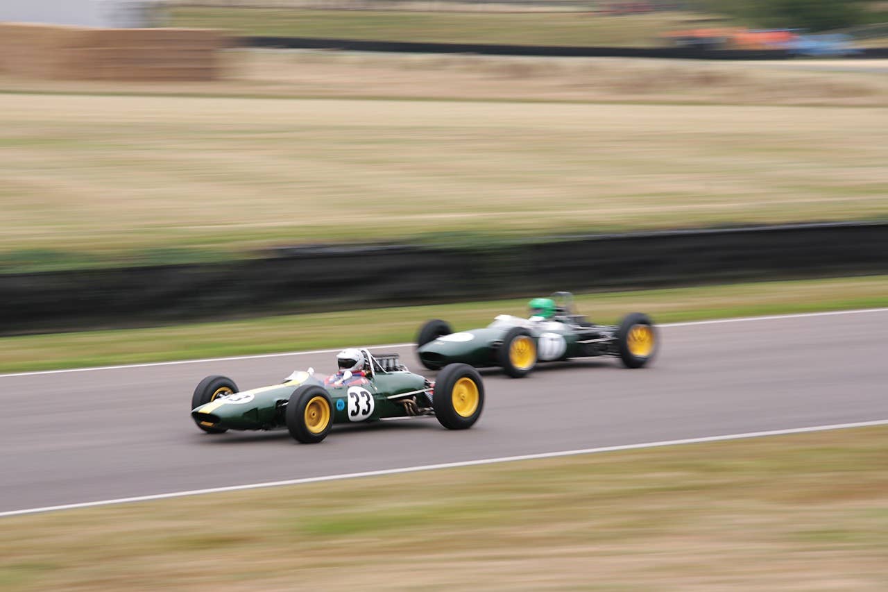 Lotus-Climax 33 followed by Lotus-BRM