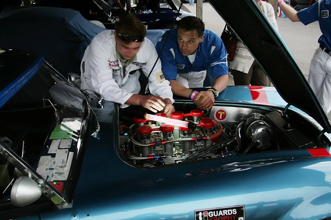 Under the bonnet of a '64 AC Cobra