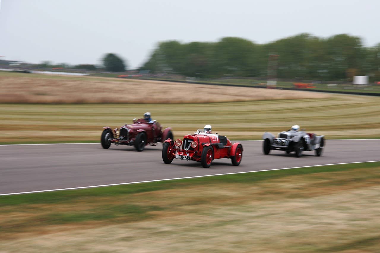 Holly Mason (daughter of Pink Floyd drummer Nick) in the 1934 Aston Martin Ulster