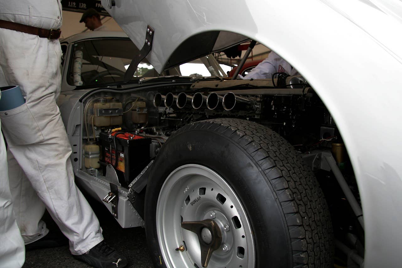 Jaguar E-type post-race