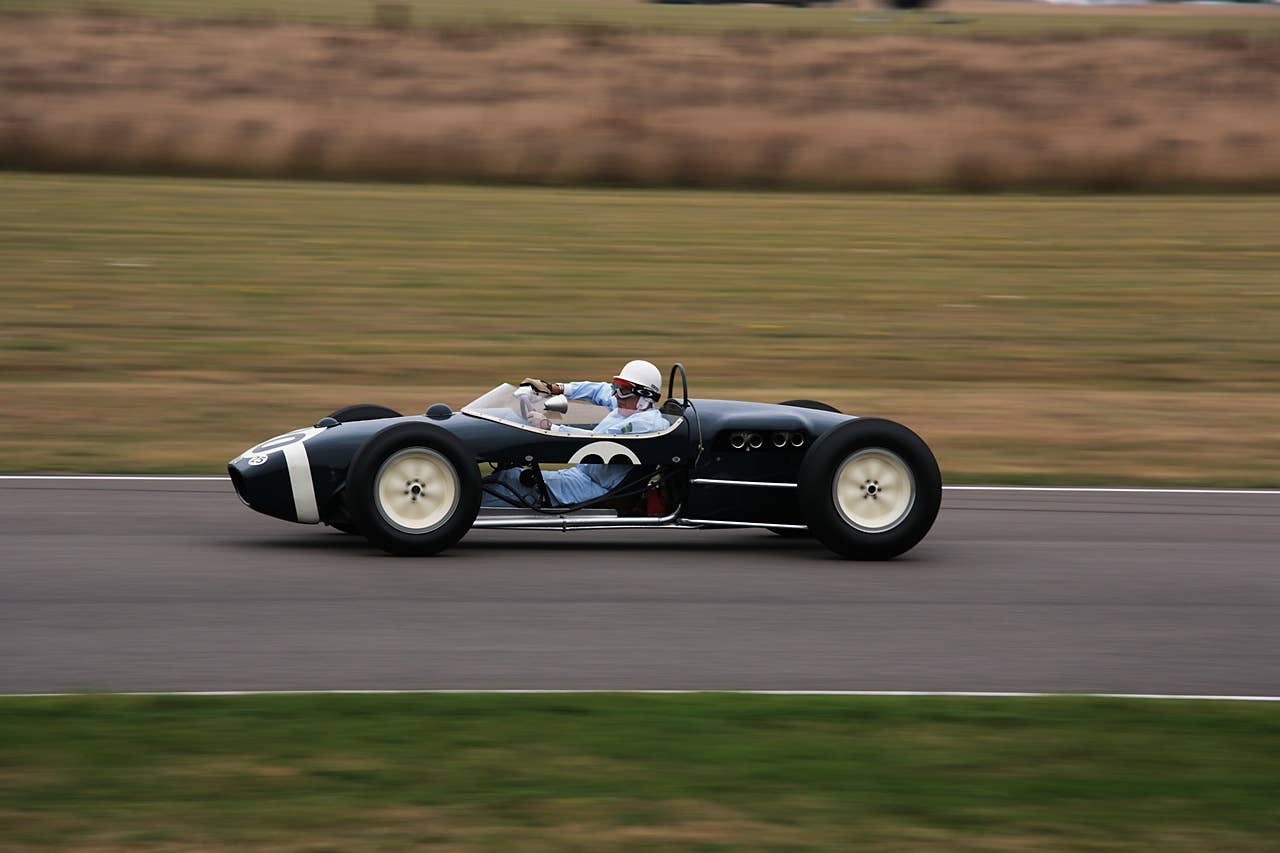 Stirling Moss driving the Lotus 18