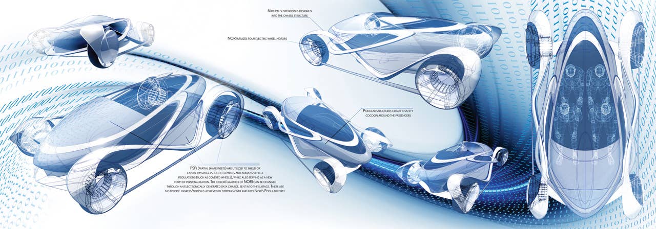 Building on Toyotas leadership role in creating eco-sensitive vehicles, the NORI concept challenges us to look ahead and create a clever vision that addresses fuel economy, emissions, green materials, new design and manufactured technology, and transforms it into an emotionally appealing design solution.