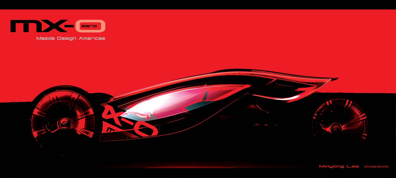 At the heart of the MX-0 is its purpose as a driving beast. Its ultra-light mass is pushed by high-torque electric motors. High power-to-weight is where a Mazda comes alive. Impossible acceleration and instant cornering is the result. Its more like flying than driving. Zero hindrance. Driving bliss.