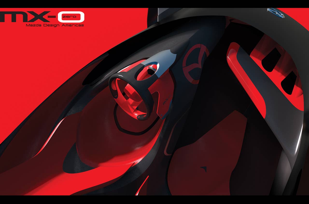 At the heart of the MX-0 is its purpose as a driving beast. Its ultra-light mass is pushed by high-torque electric motors. High power-to-weight is where a Mazda comes alive. Impossible acceleration and instant cornering is the result. Its more like flying than driving. Zero hindrance. Driving bliss.