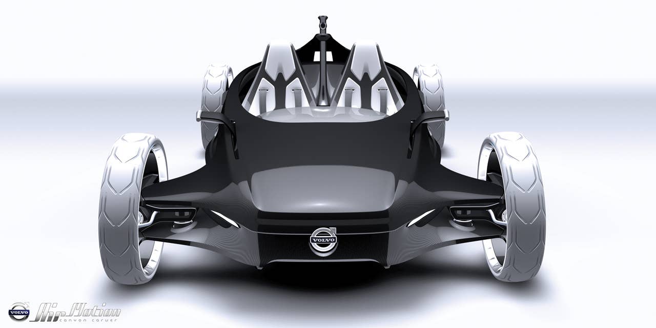 A vehicle lighter than a Formula 1 racing car... Experiencing the adrenaline rush of carving through the canyons with up to three friends Not using a drop of gasoline... Now just imagine if these dreams could be brought together in a single vehicle. Tipping the scales at under 1,000 lbs. the Volvo Air Motion Concept makes these dreams a reality and delivers this in a beautiful Scandinavian body. Designed like a clam shell and sculptured from ultra light carbon fiber.