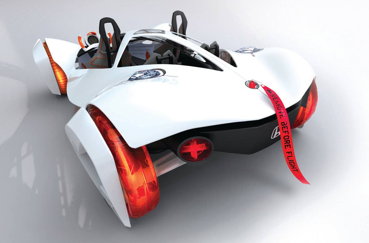 The Honda Air concept is a vision of the future of lightweight and alternative fuel performance vehicles; a coastal cruiser for the aggressive lifestyle. Inspired by the modern roller coaster as well as skydiving wing-suits, the Air is powered by a compressed air and pneumatic regulator system.