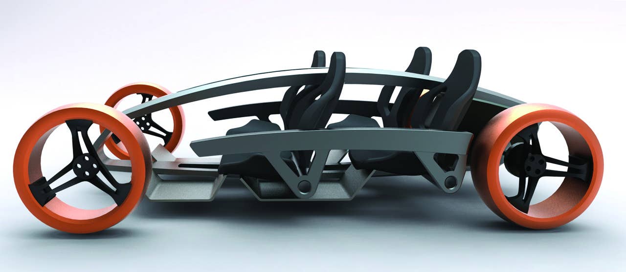 The Honda Air concept is a vision of the future of lightweight and alternative fuel performance vehicles; a coastal cruiser for the aggressive lifestyle. Inspired by the modern roller coaster as well as skydiving wing-suits, the Air is powered by a compressed air and pneumatic regulator system.