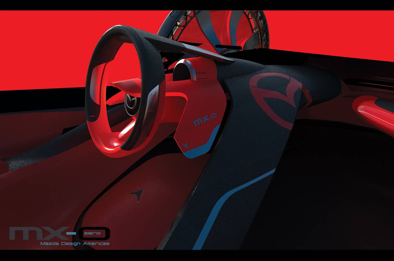 At the heart of the MX-0 is its purpose as a driving beast. Its ultra-light mass is pushed by high-torque electric motors. High power-to-weight is where a Mazda comes alive. Impossible acceleration and instant cornering is the result. Its more like flying than driving. Zero hindrance. Driving bliss.