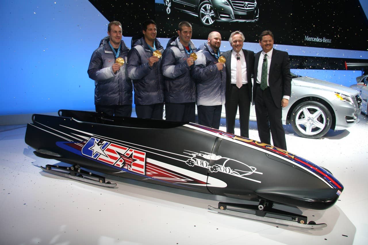 The Gold-medal-winning U.S. bobsled team seemed to prefer the German sled on the road