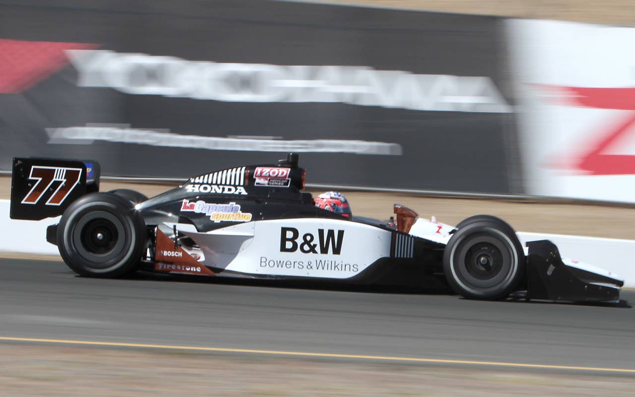 Indy car driver Alex Tagliani, of Canada, races down a straight away during the early laps of the  Indy Grand Prix of Sonoma, at the Infineon Raceway in Sonoma, Calif. Sunday, Aug. 22, 2010.(AP Photo/Rich Pedroncelli)