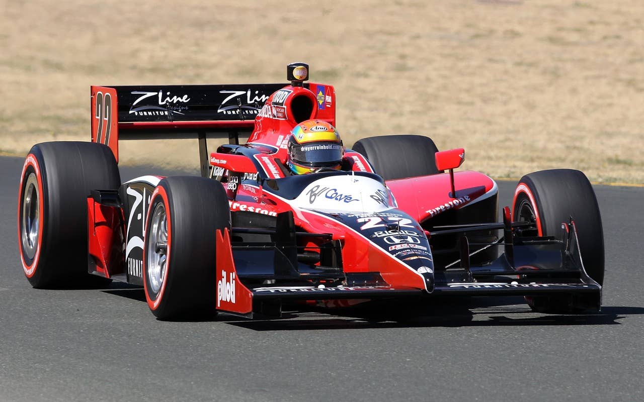 SONOMA, CA - AUGUST 21:  Justin Wilson of England, driver of the #22 Team Z-Lines Designs Dallara Honda drives during qualifying for the IZOD IndyCar Series Grand Prix of Sonoma at Infineon Raceway on August 21, 2010 in Sonoma, California.  (Photo by Christian Petersen/Getty Images)