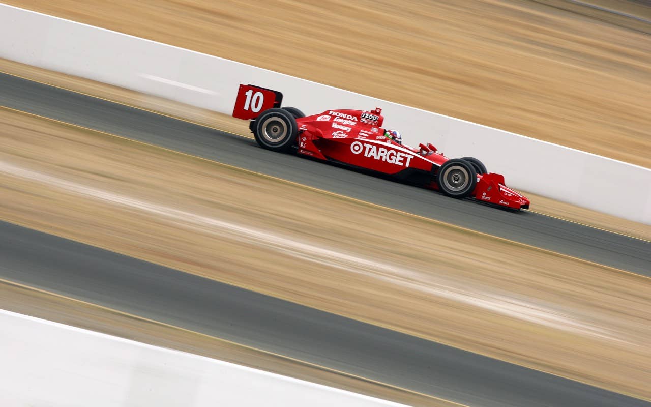 SONOMA, CA - AUGUST 21: Dario Franchitti of Scotland, driver of the #10 Target Chip Ganassi Dallara Honda, on track during practice for the IZOD IndyCar Series Grand Prix of Sonoma at Infineon Raceway on August 21, 2010 in Sonoma, California. (Photo by Donald Miralle/Getty Images) *** Local Caption *** Dario Franchitti