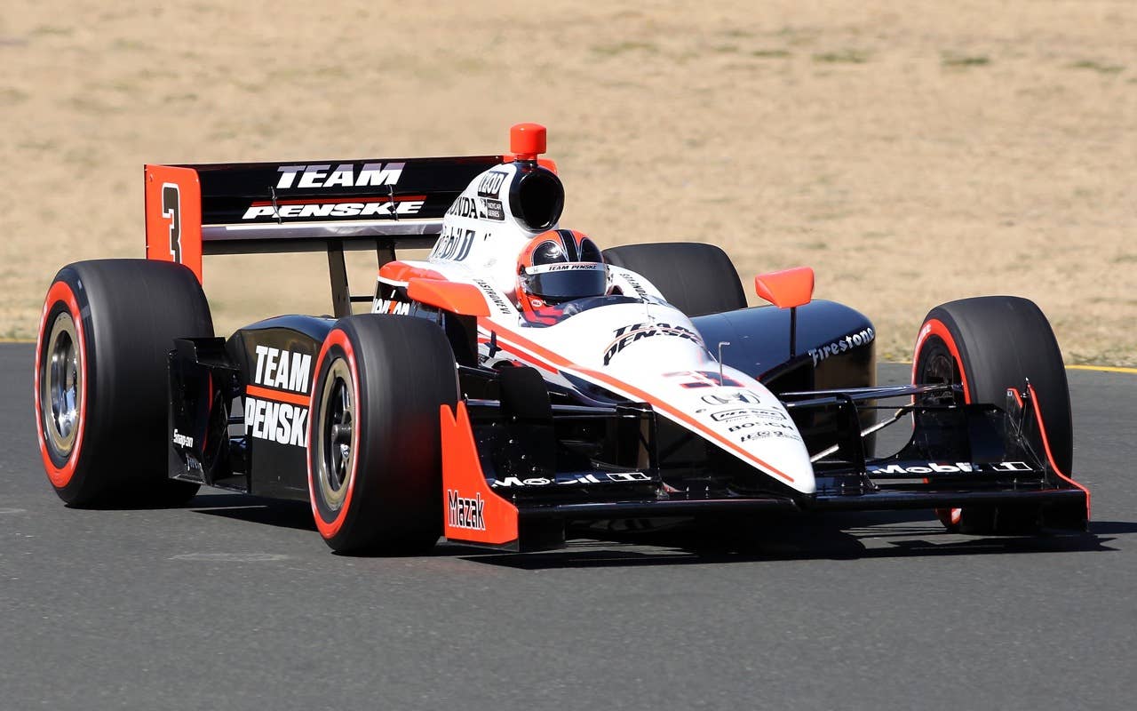 SONOMA, CA - AUGUST 21:  Helio Castroneves of Brazil, driver of the #3 Team Penske Dallara Honda drives during qualifying for the IZOD IndyCar Series Grand Prix of Sonoma at Infineon Raceway on August 21, 2010 in Sonoma, California.  (Photo by Christian Petersen/Getty Images)