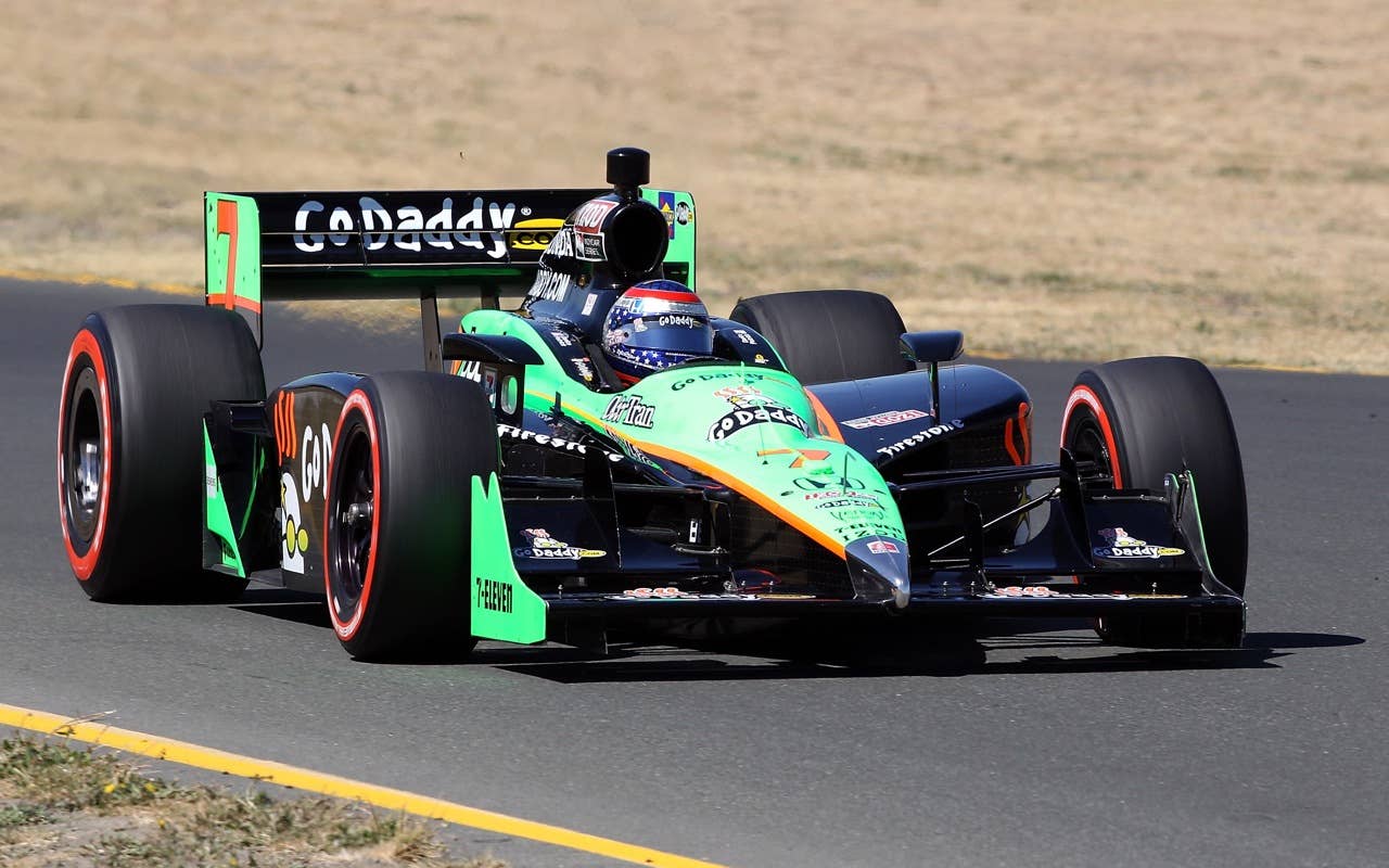 SONOMA, CA - AUGUST 21:  Danica Patrick, driver of the #7 Team GoDaddy.com Andretti Autosport Dallara Honda drives during qualifying for the IZOD IndyCar Series Grand Prix of Sonoma at Infineon Raceway on August 21, 2010 in Sonoma, California.  (Photo by Christian Petersen/Getty Images)
