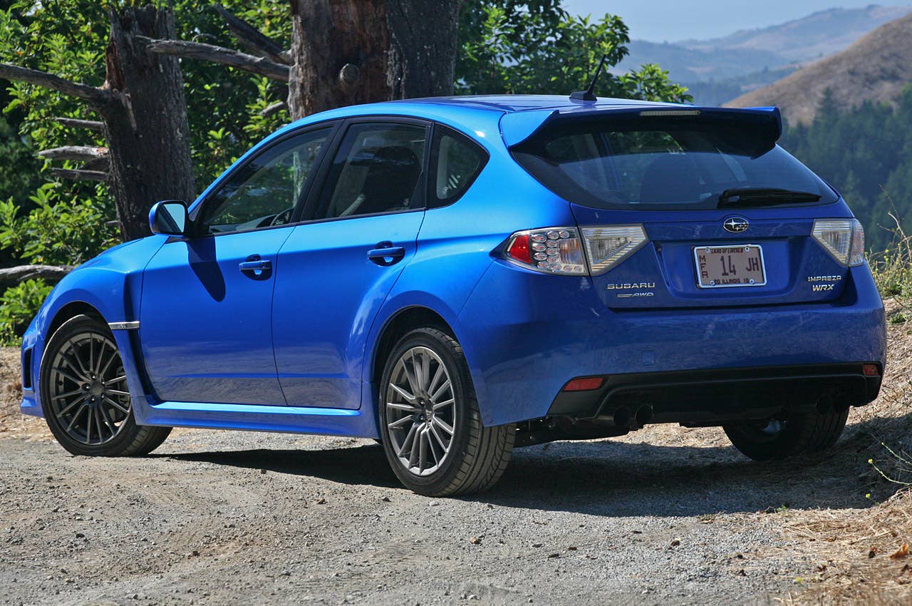 2011 Subaru Impreza WRX rear 3/4 view