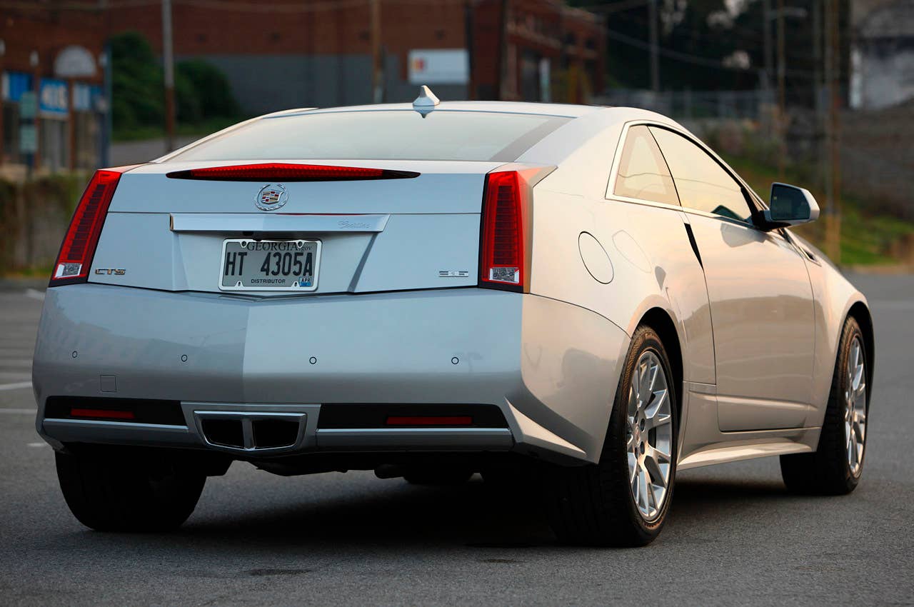 2011 Cadillac CTS Coupe rear 3/4 view