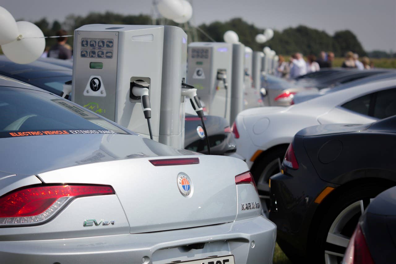 Mass Fisker Karma recharging event in the Netherlands