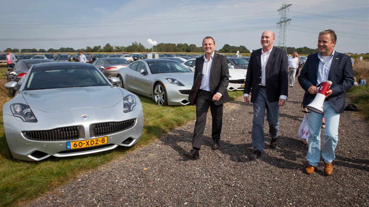 Mass Fisker Karma recharging event in the Netherlands