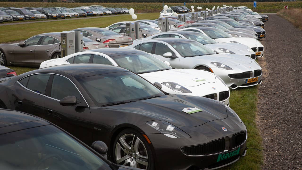 Mass Fisker Karma recharging event in the Netherlands