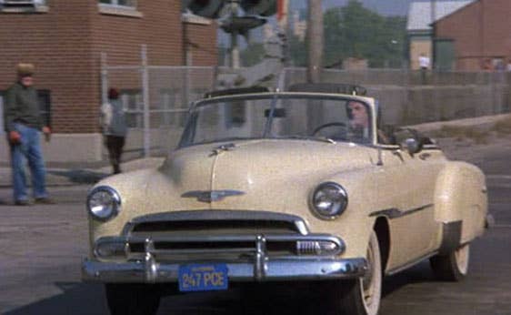 Steve McQueen's 1951 Chevrolet Styleline Deluxe Convertible movie still