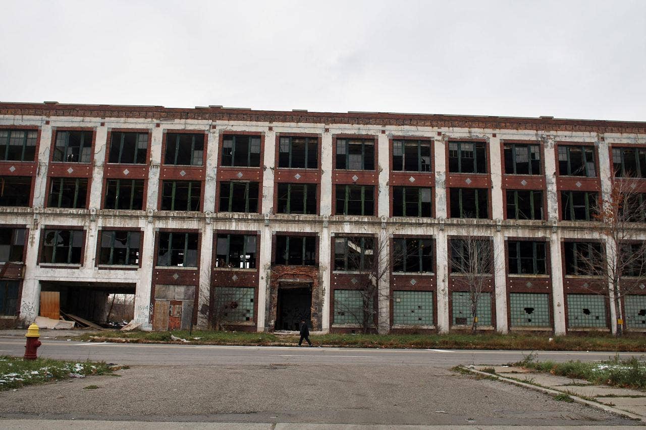 DETROIT - NOVEMBER 19: The remains of the Packard Motor Car Company which ceased production in the late 1950`s. The Big Three U.S. automakers, General Motors, Ford and Chrysler, are appearing this week in Washington to ask for federal funds to curb to decline of the American auto industry. Detroit, home to the big three, would be hardest hit if the government lets the auto makers fall into bankruptcy.  (Photo by Spencer Platt/Getty Images)