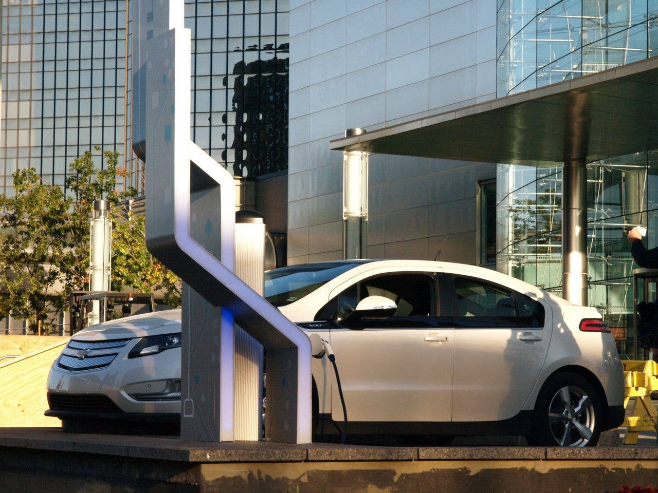 Chevy Volt Charging at the RenCen