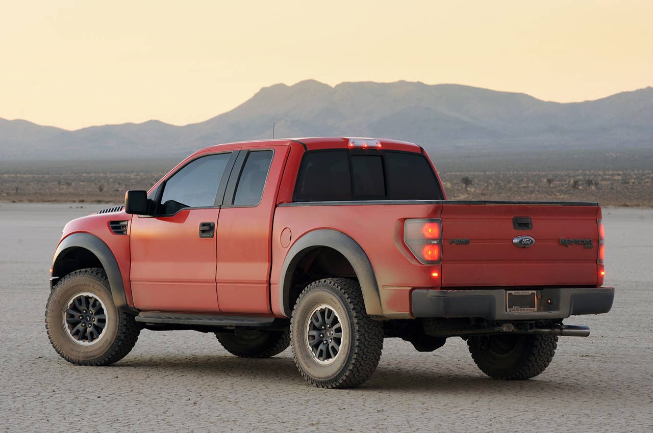 2010 Ford F-150 SVT Raptor 6.2 rear 3/4 view