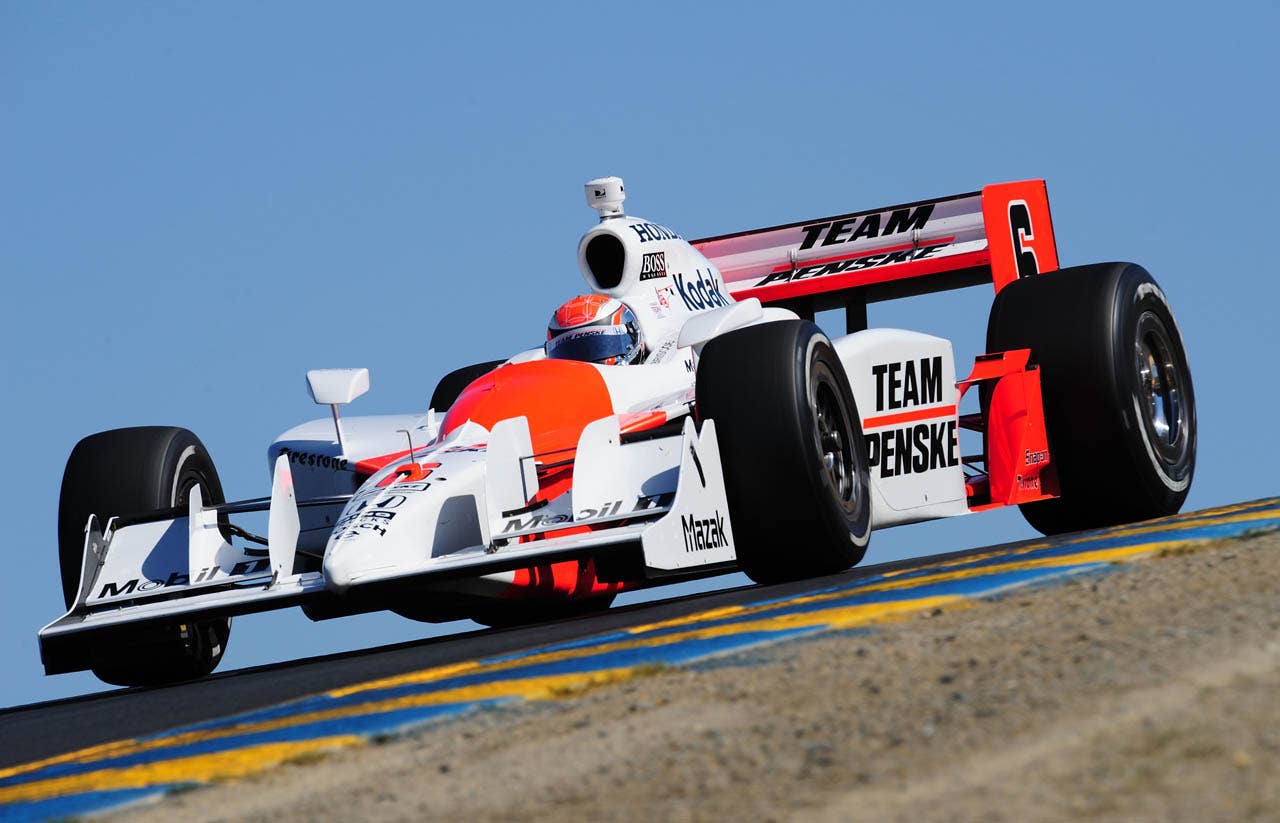 SONOMA, CA - AUGUST 24: Ryan Briscoe drives the #6 Team Penske Dallara Honda during the IndyCar Series PEAK Antifreeze & Motor Oil Indy Grand Prix of Sonoma County at the Infineon Raceway on August 24, 2008 in Sonoma, California. (Photo by Robert Laberge/Getty Images)