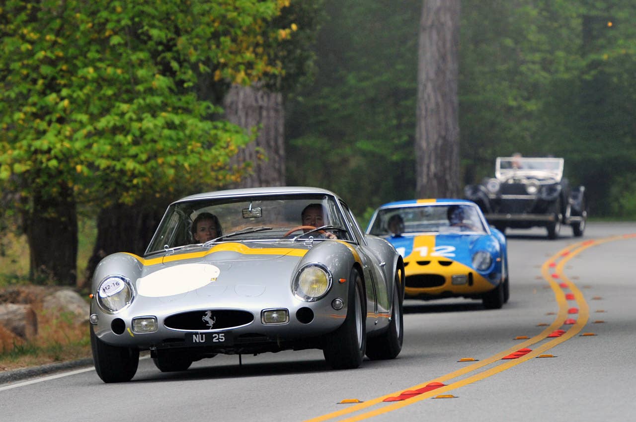 Ferrari 250 GTOs at the Pebble Beach Tour d'Elegance Article:2011 Pebble Beach Tour d'Elegance Copyright 2011Drew Phillips / AOL