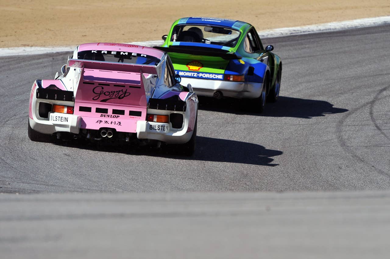 Rennsport Reunion IV Article:Rennsport Reunion IV: 350 Porsches take to the track Copyright 2011Drew Phillips / AOL
