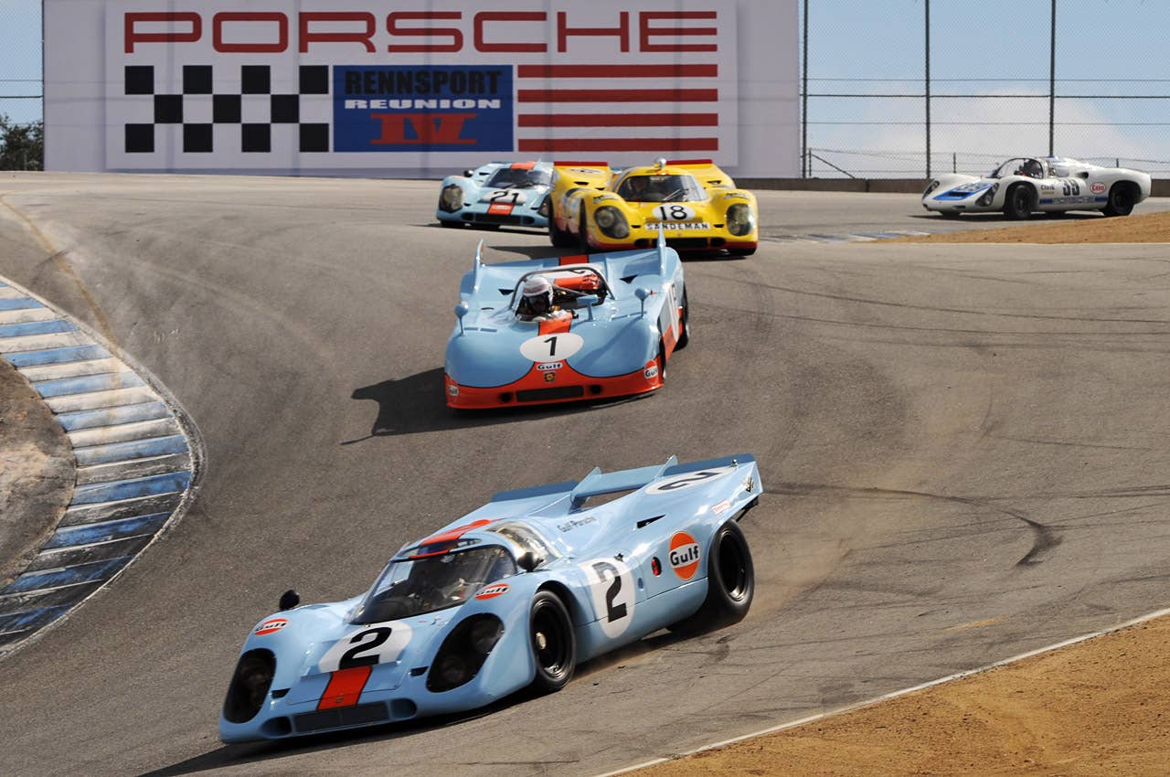 Rennsport Reunion IV  Article:Rennsport Reunion IV: 350 Porsches take to the track  Copyright 2011Drew Phillips / AOL
