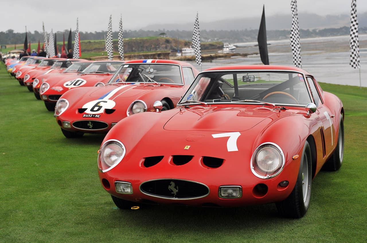 Ferrari 250 GTO Lineup at Pebble Beach  Article:Ferrari 250 GTO gathering takes over Pebble Beach  Copyright 2011Drew Phillips / AOL