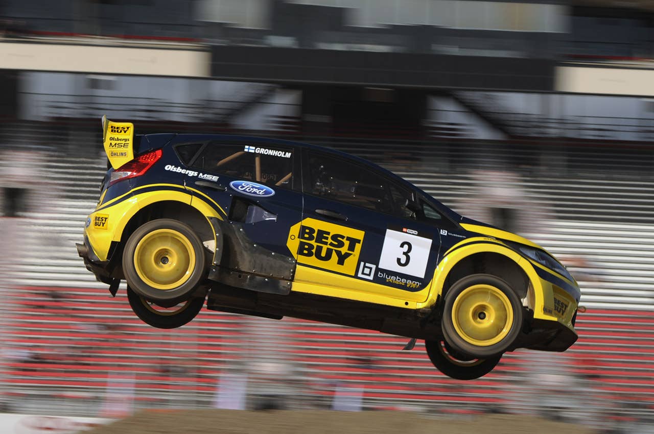Ford Fiesta RallyCross at the 2011 Global RallyCross Championship at Irwindale Speedway   Article:Global RallyCross Championship starts with a bang  Copyright 2011Drew Phillips / AOL