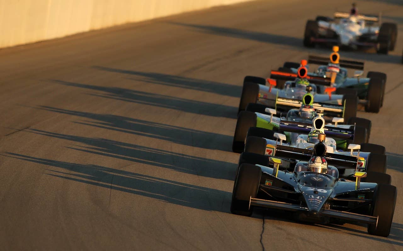 JOLIET, IL - AUGUST 28:  Ed Carpenter drives the #20 Fuzzy's Panther Vision Racing Dallara Honda during  the Indy Car Series PEAK Antifreeze and Motor Oil Indy 300 on August 28, 2010 at Chicagoland Speedway in Joliet, Illinois.  (Photo by Jonathan Ferrey/Getty Images) *** Local Caption *** Ed Carpenter