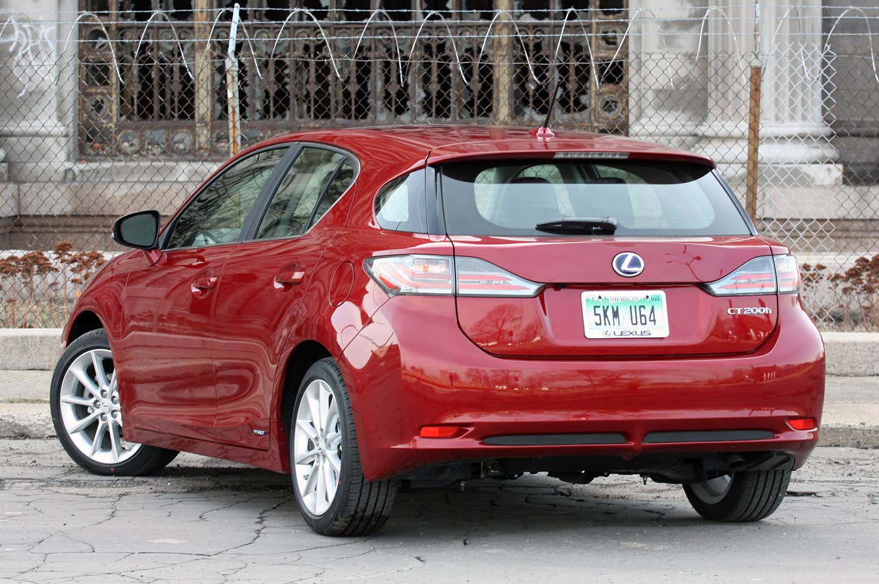 2011 Lexus CT 200h rear 3/4 view
