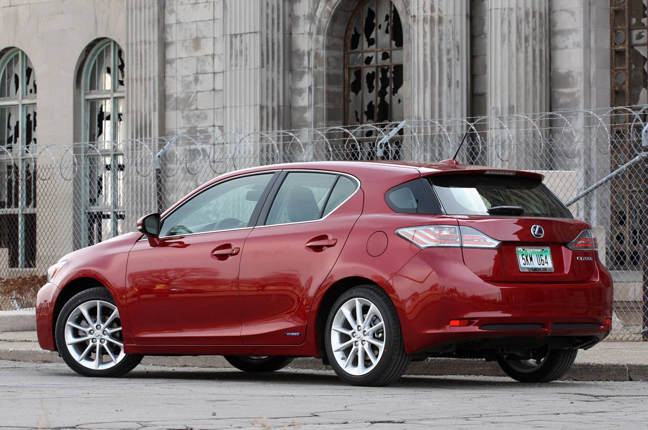 2011 Lexus CT 200h rear 3/4 view
