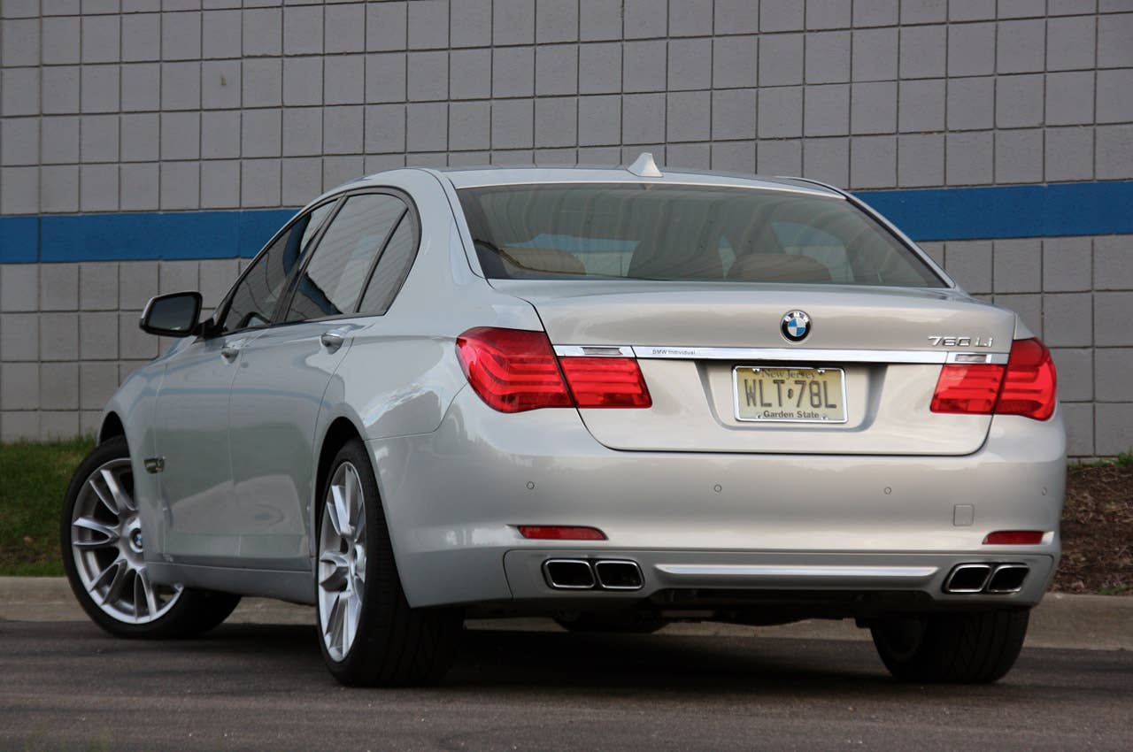 2010 BMW 760Li rear 3/4 view