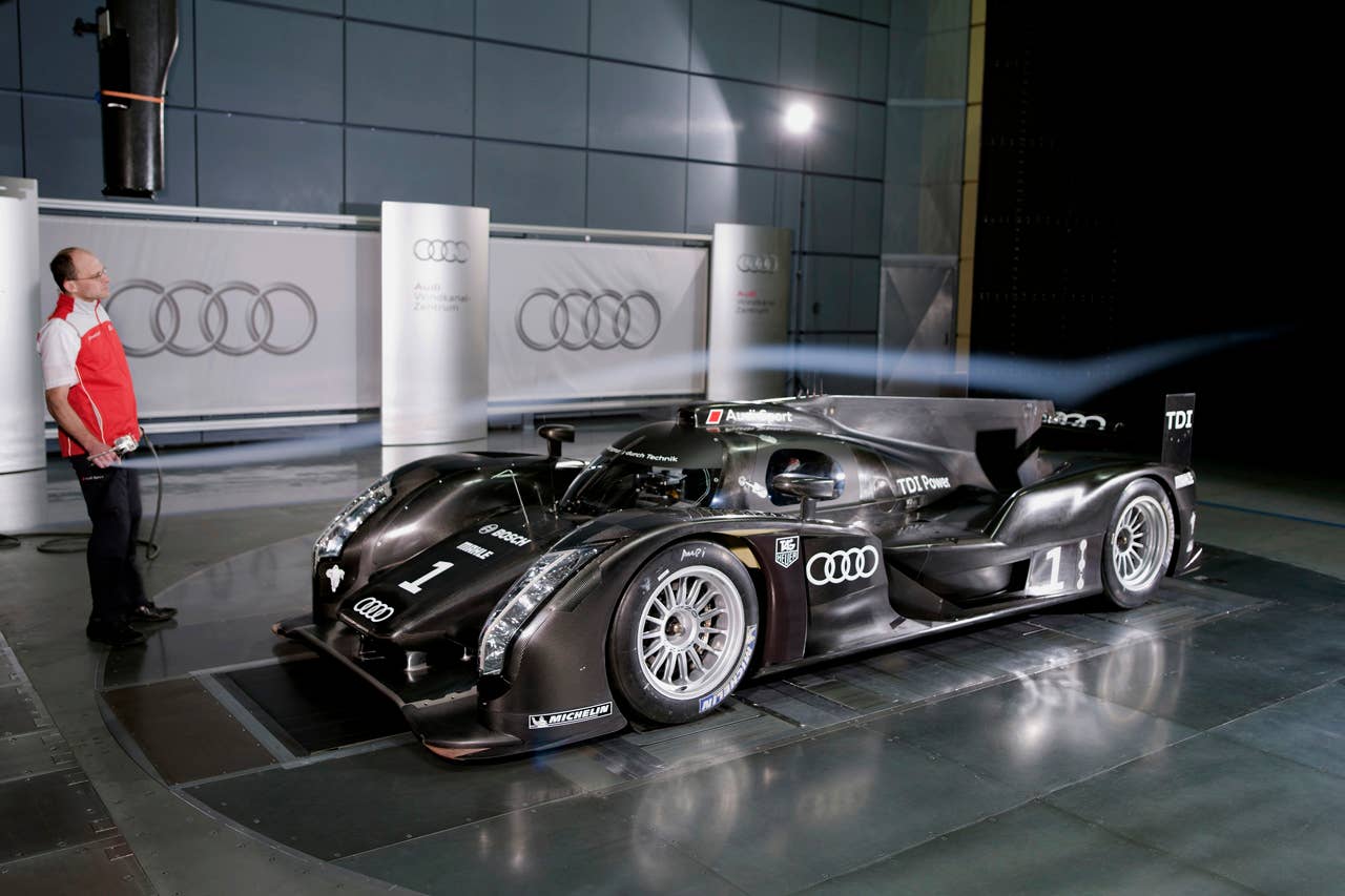Audi R18 TDI in the wind tunnel