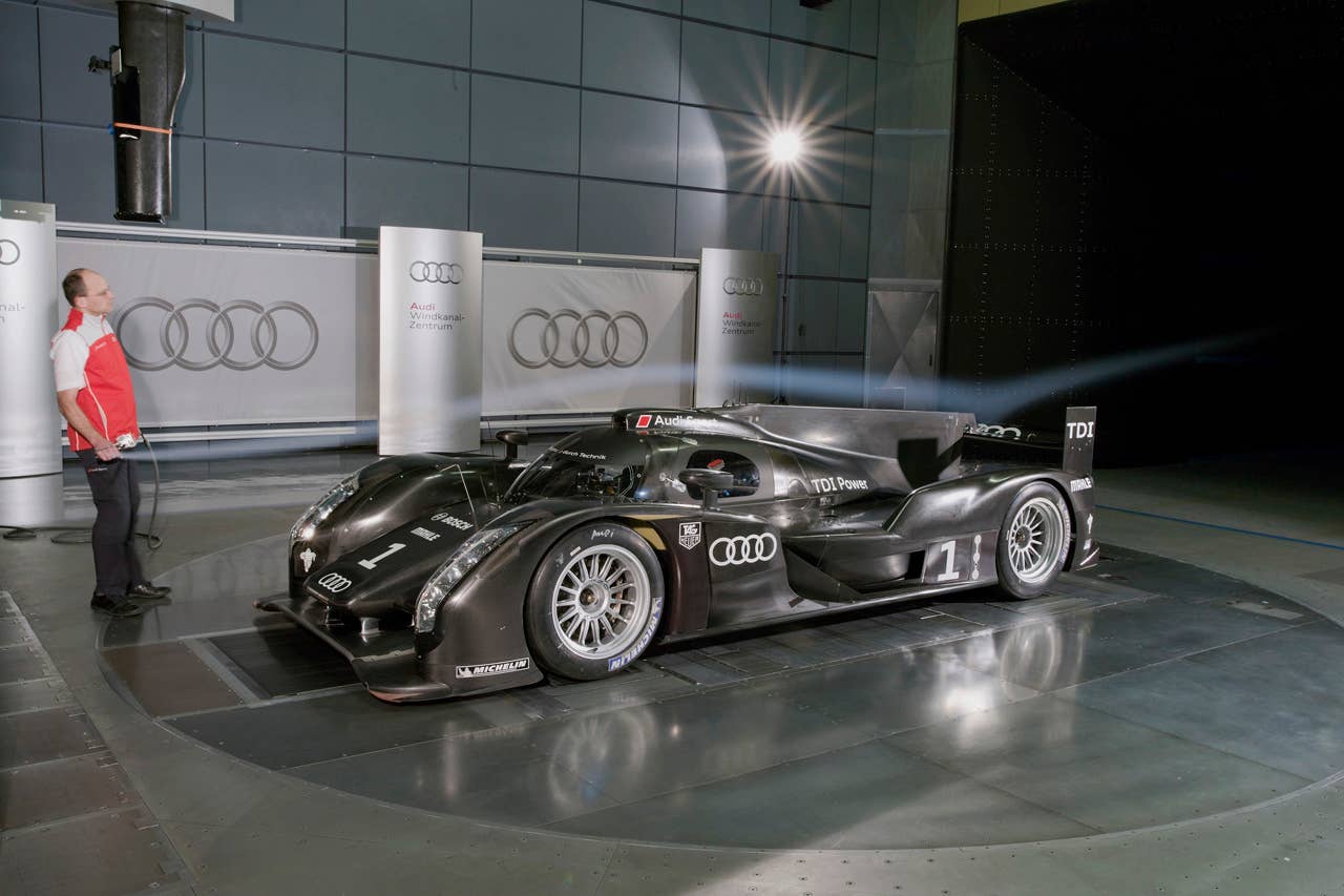 Audi R18 TDI in the wind tunnel