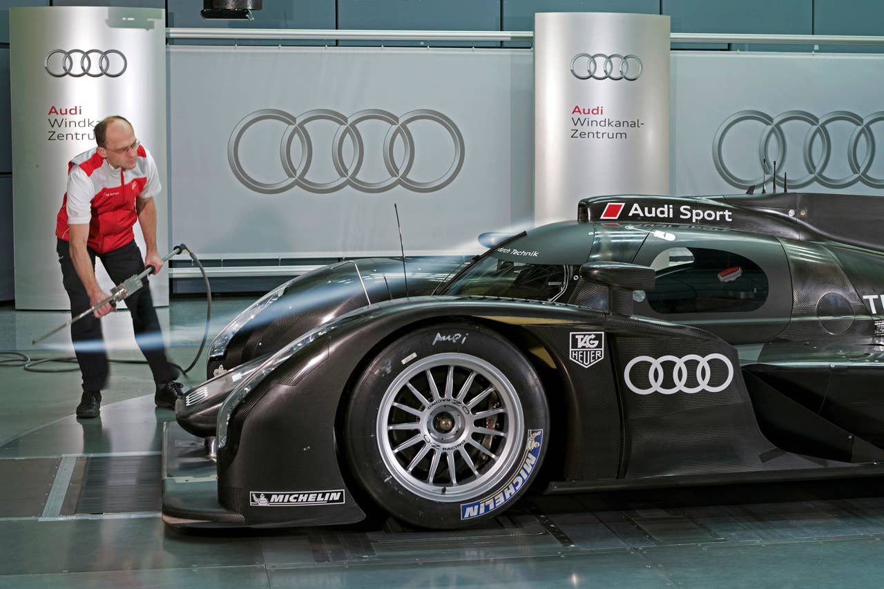 Audi R18 TDI in the wind tunnel