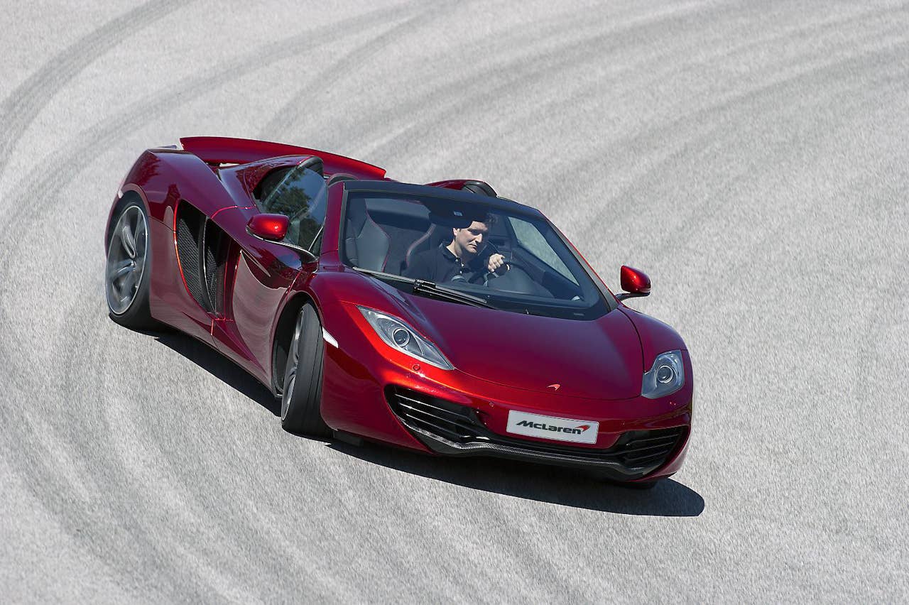 McLaren MP4-12C Spider sideways on track