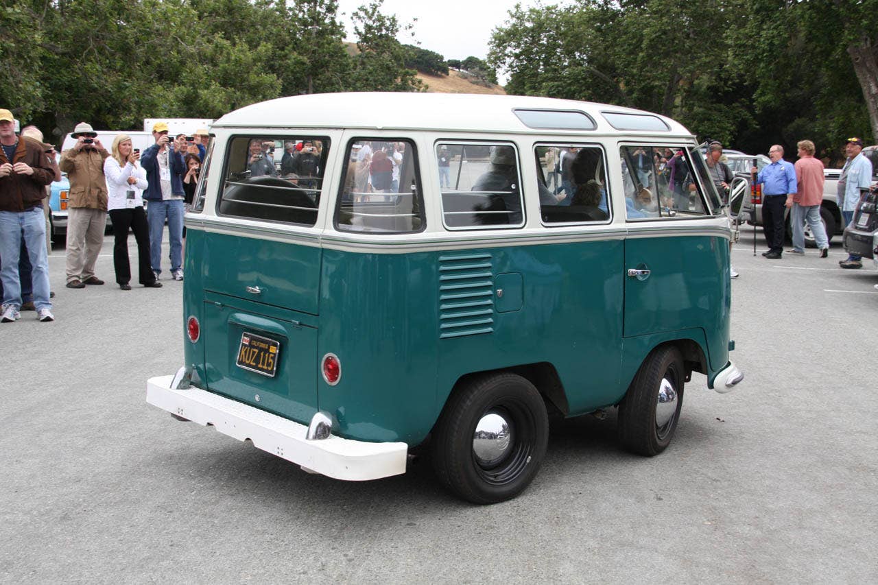 Shortened VW van doing wheelies and stoppies