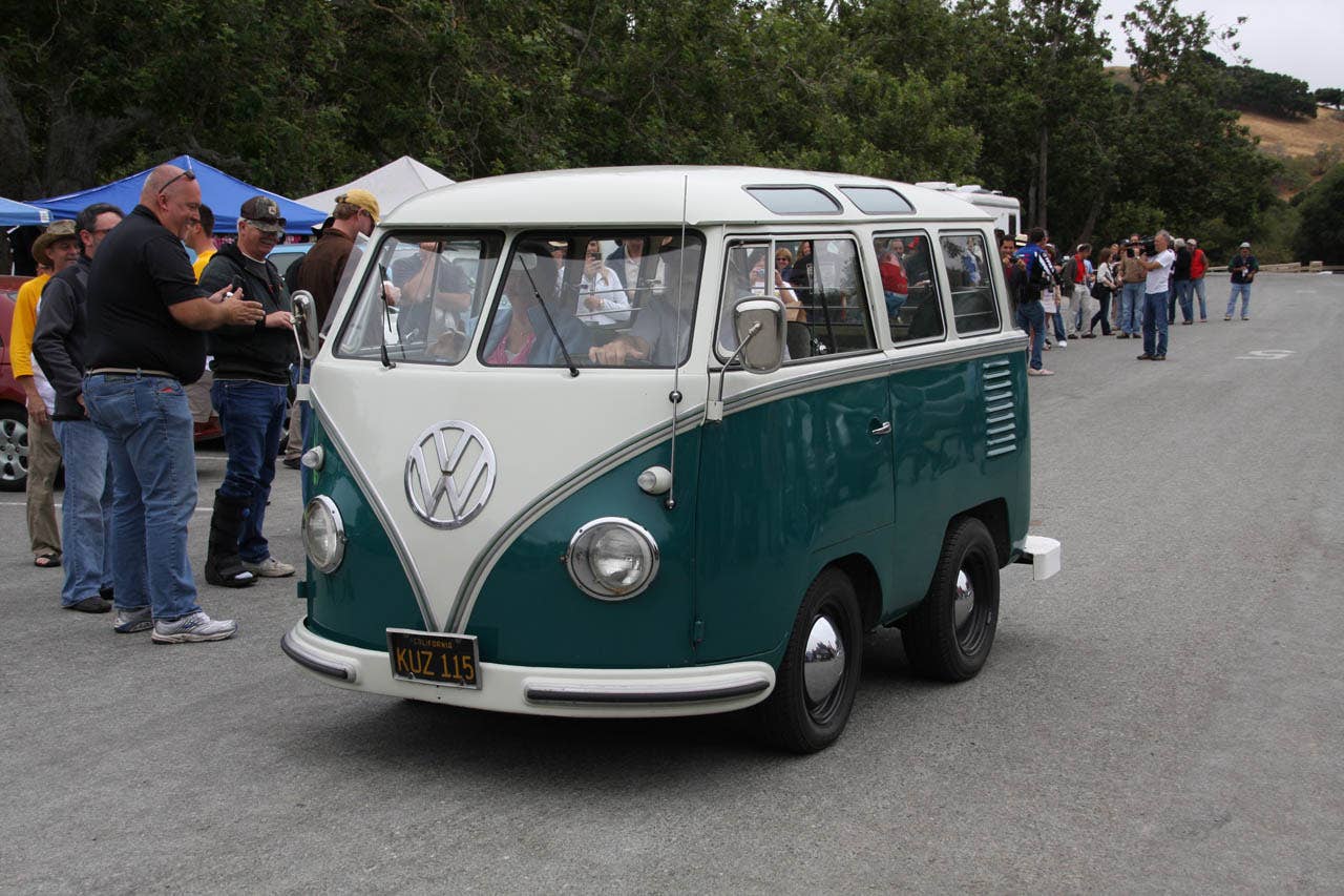 Shortened VW van doing wheelies and stoppies