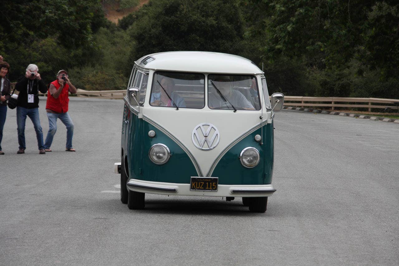 Shortened VW van doing wheelies and stoppies